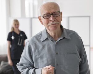 An elderly Alzheimer's patient